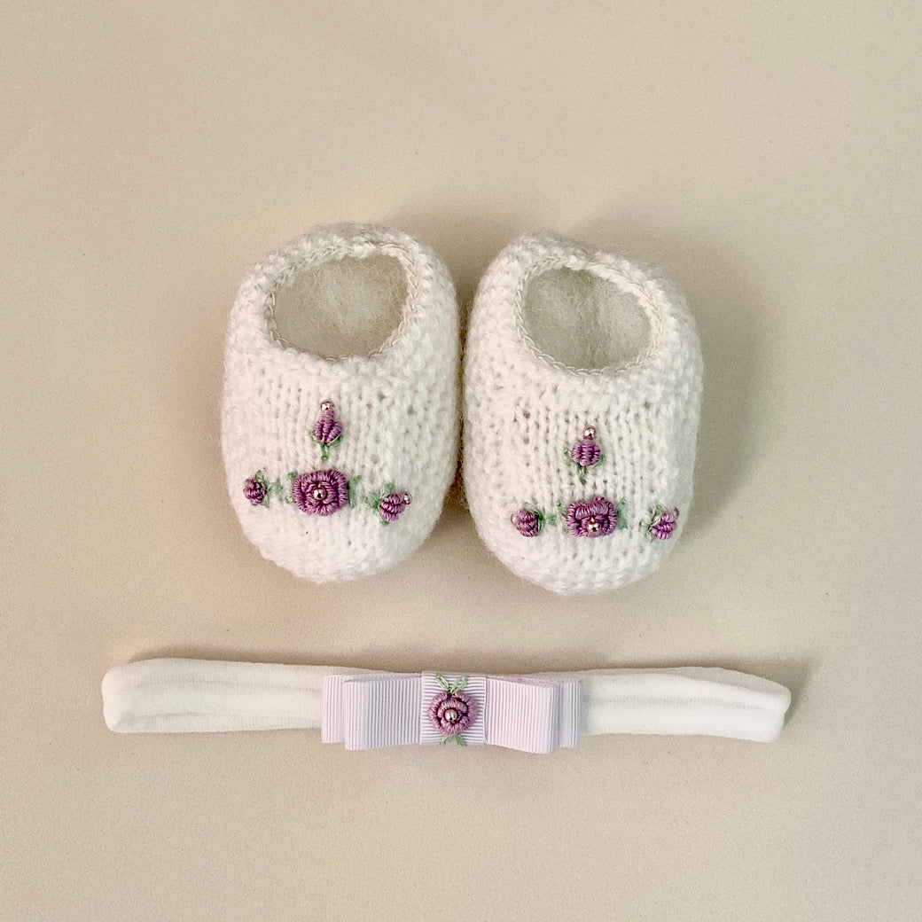 Sapatinho e Tiara Bebê Rococó