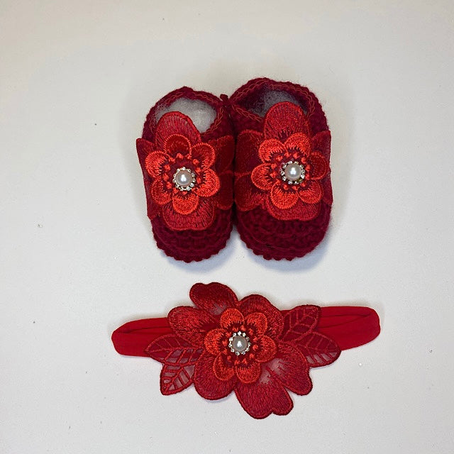Sapatinho e Tiara Bebê Flor