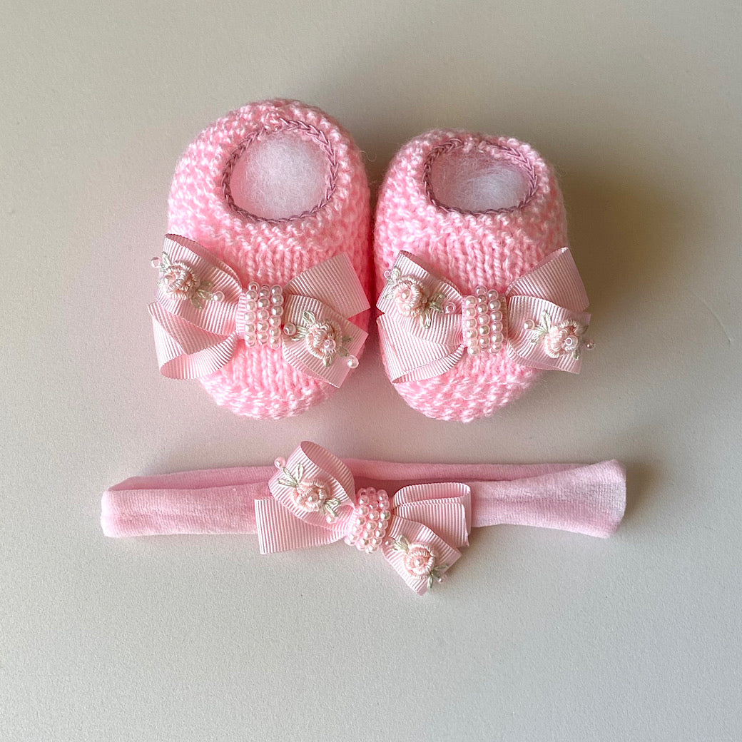 Sapatinho e Tiara Bebê Laços